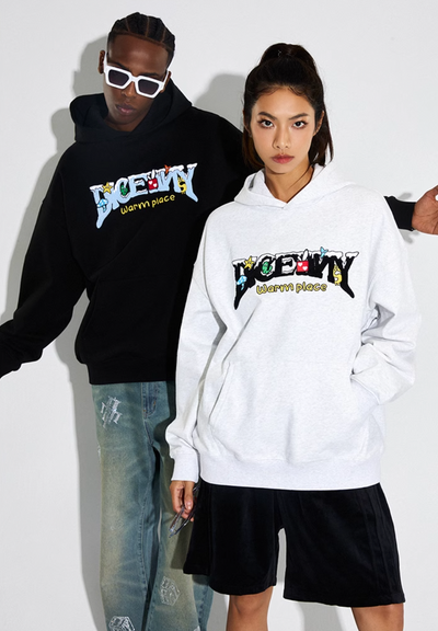 DICETINY Comics Logo 3D Embroidery Hoodie | Face 3 Face