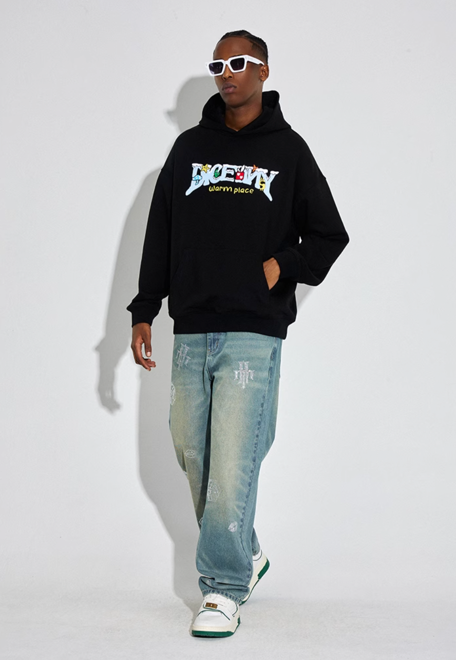 DICETINY Comics Logo 3D Embroidery Hoodie | Face 3 Face