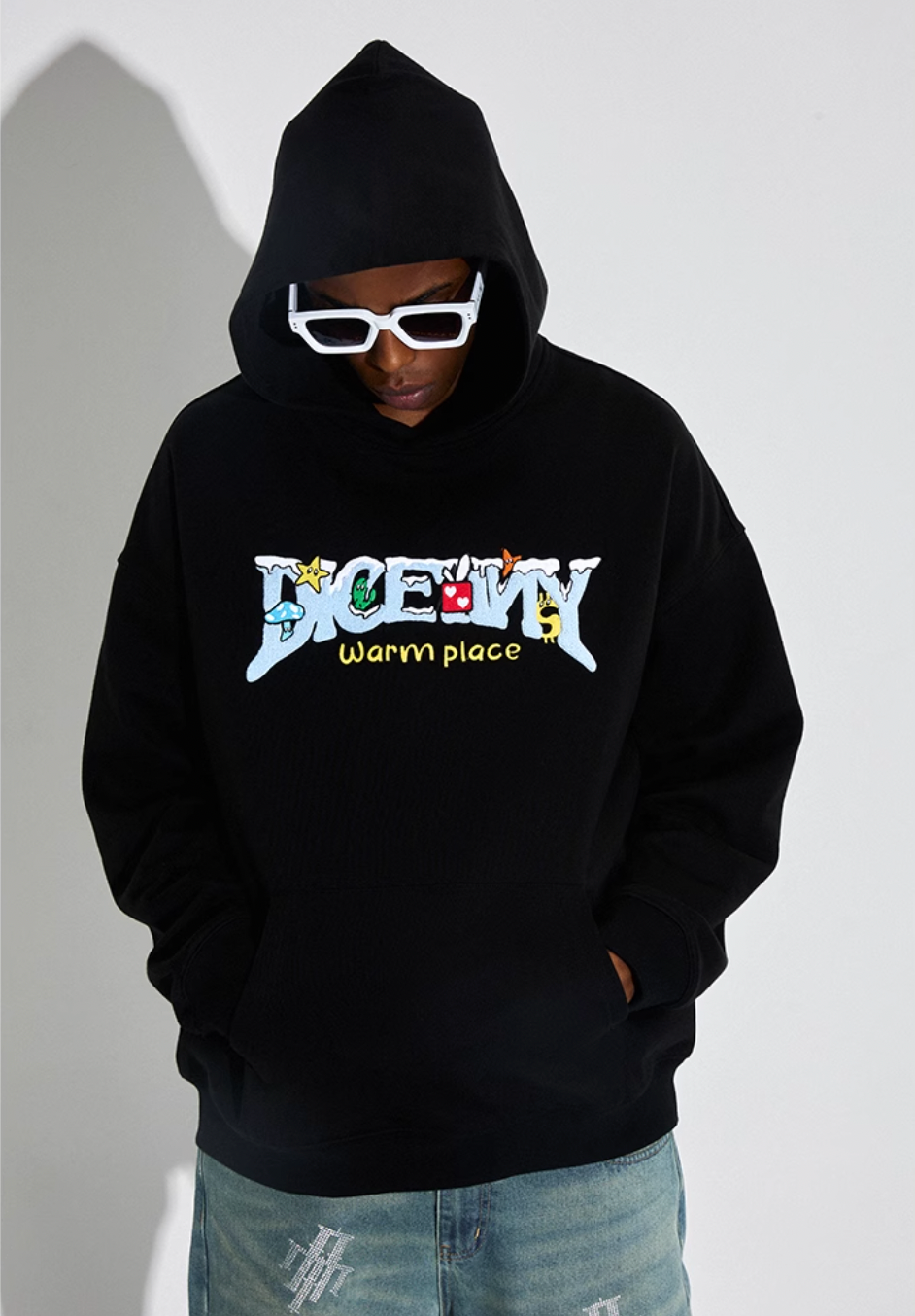 DICETINY Comics Logo 3D Embroidery Hoodie | Face 3 Face