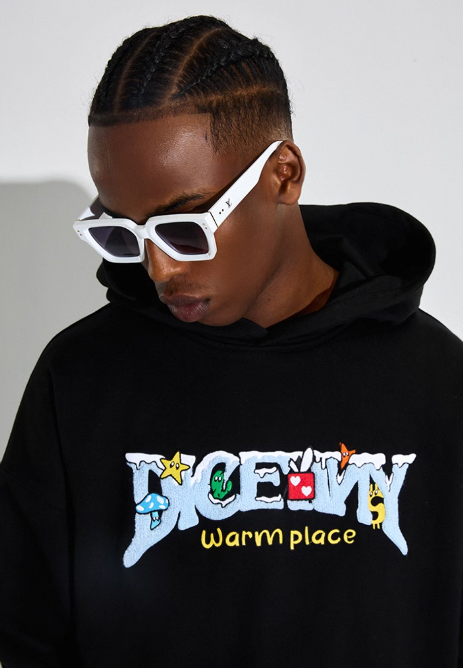 DICETINY Comics Logo 3D Embroidery Hoodie | Face 3 Face