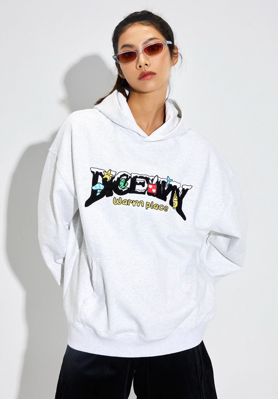 DICETINY Comics Logo 3D Embroidery Hoodie | Face 3 Face