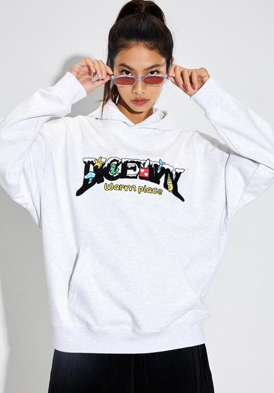 DICETINY Comics Logo 3D Embroidery Hoodie | Face 3 Face