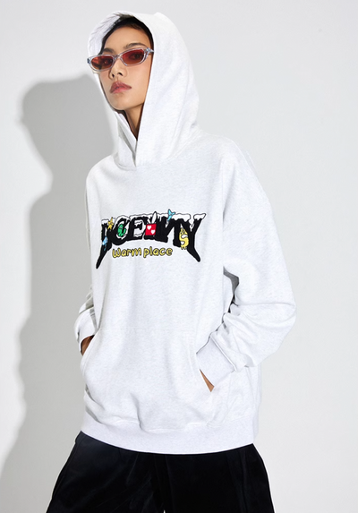 DICETINY Comics Logo 3D Embroidery Hoodie | Face 3 Face