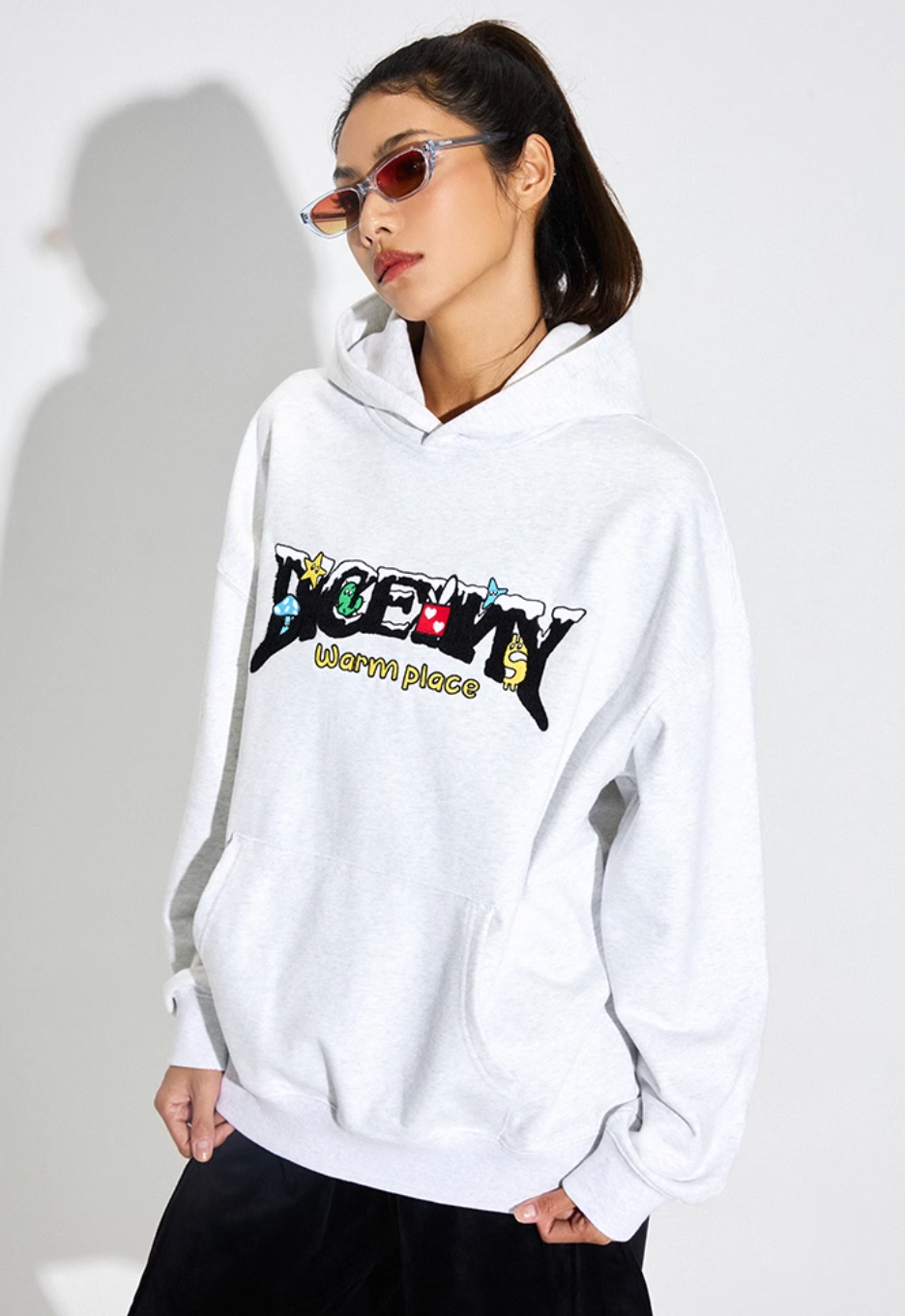 DICETINY Comics Logo 3D Embroidery Hoodie | Face 3 Face
