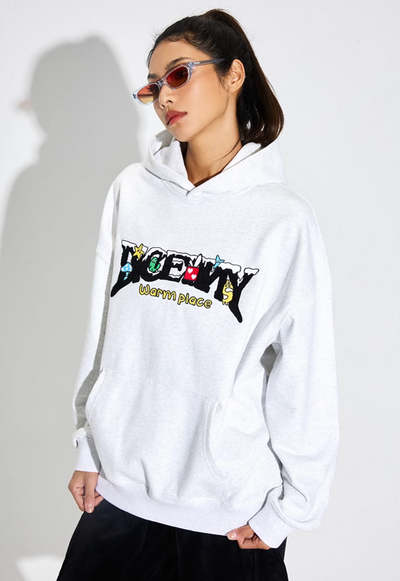 DICETINY Comics Logo 3D Embroidery Hoodie | Face 3 Face