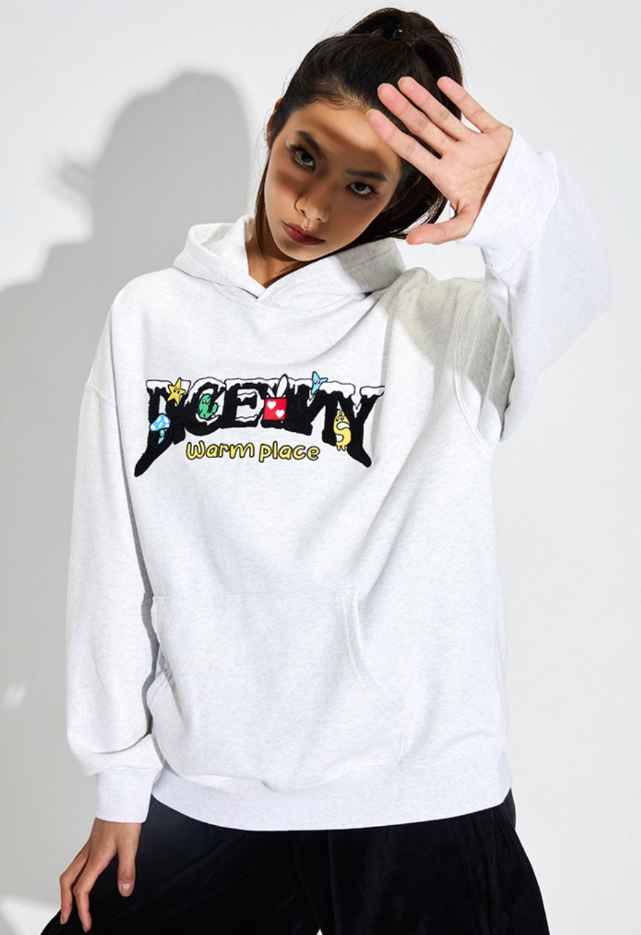 DICETINY Comics Logo 3D Embroidery Hoodie | Face 3 Face