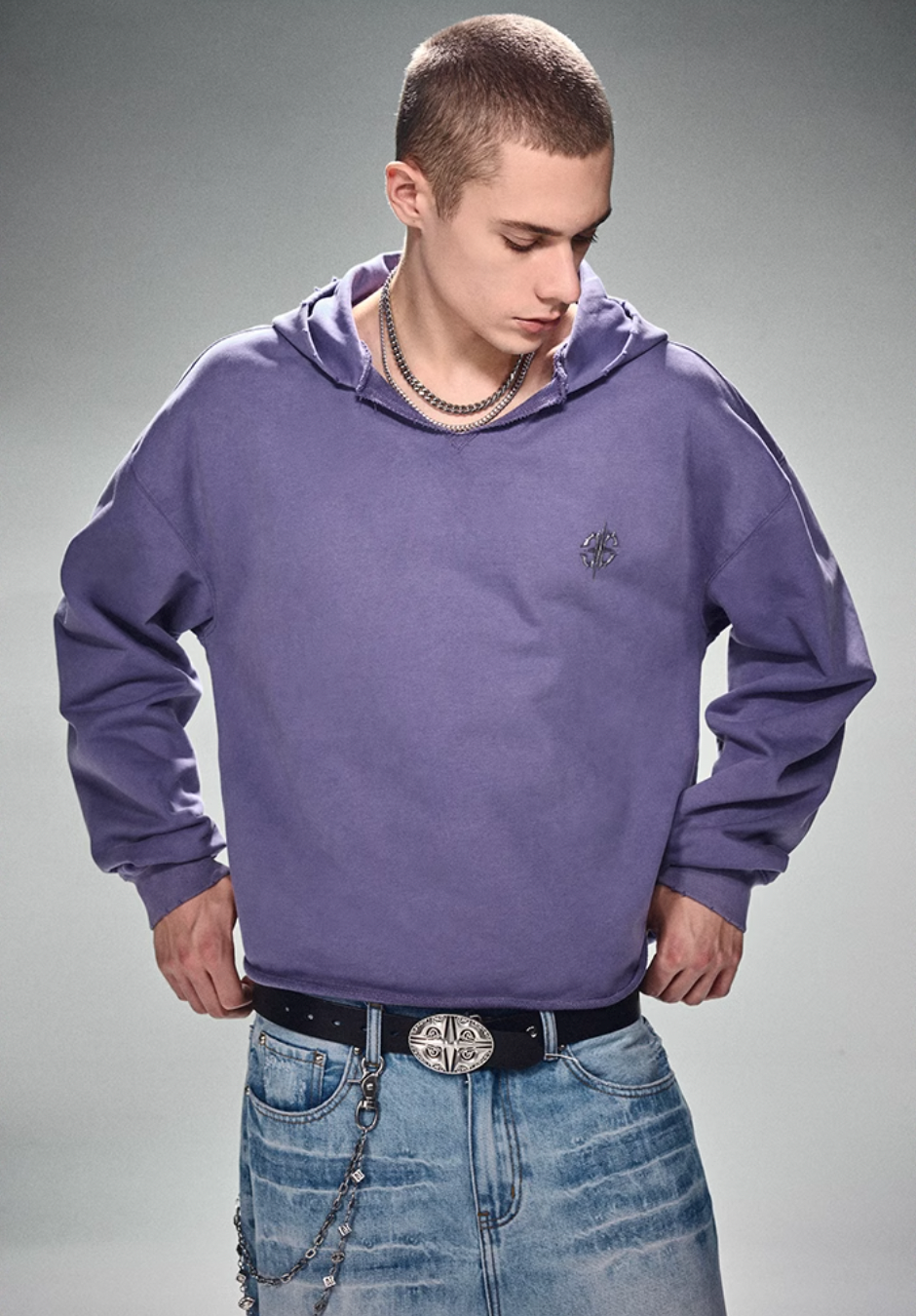 DICETINY Metal Wire Logo Cut Off Hoodie | Face 3 Face