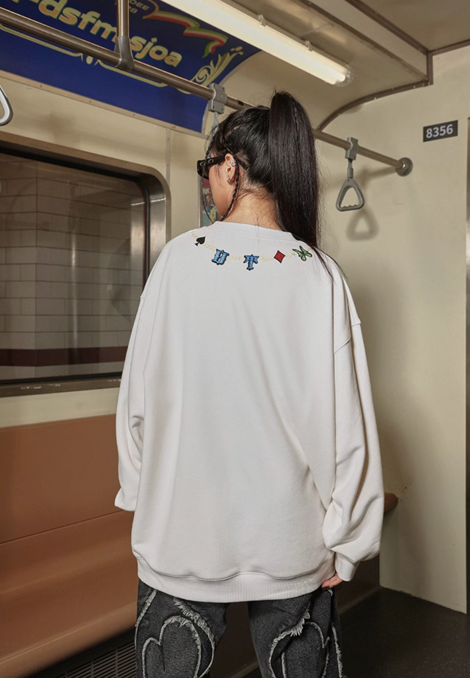 DICETINY Dice Chain Embroidered Sweatshirt | Face 3 Face