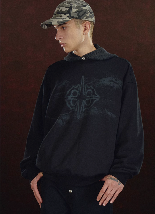 DICETINY Mottled Logo Printed Sweatshirt | Face 3 Face