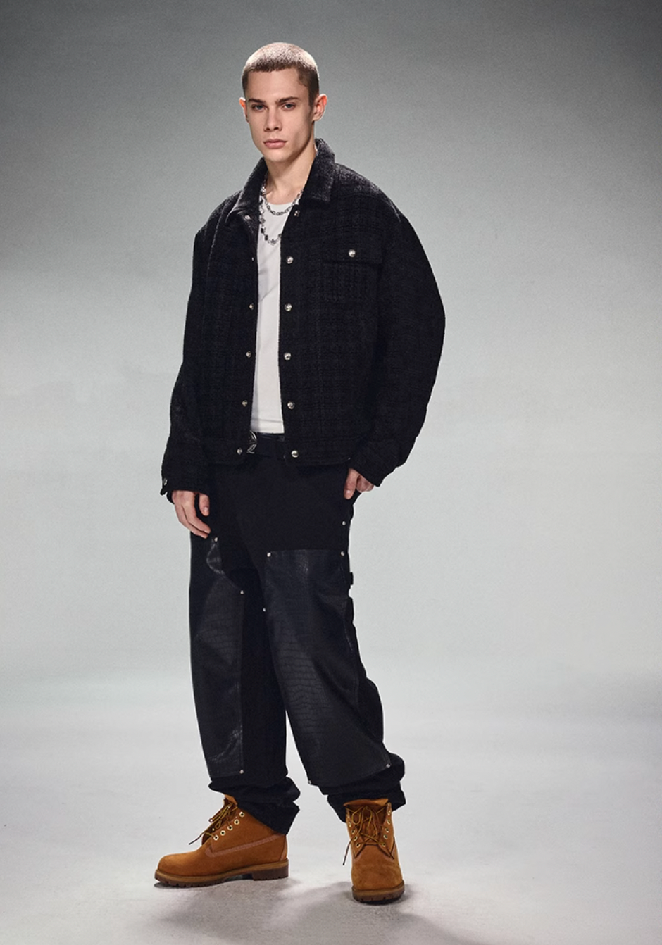 DICETINY Metal Button Short Jacket | Face 3 Face