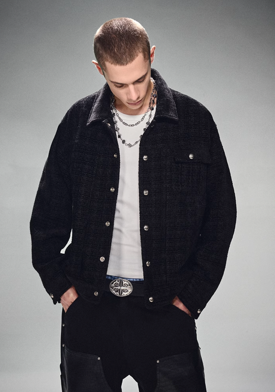 DICETINY Metal Button Short Jacket | Face 3 Face