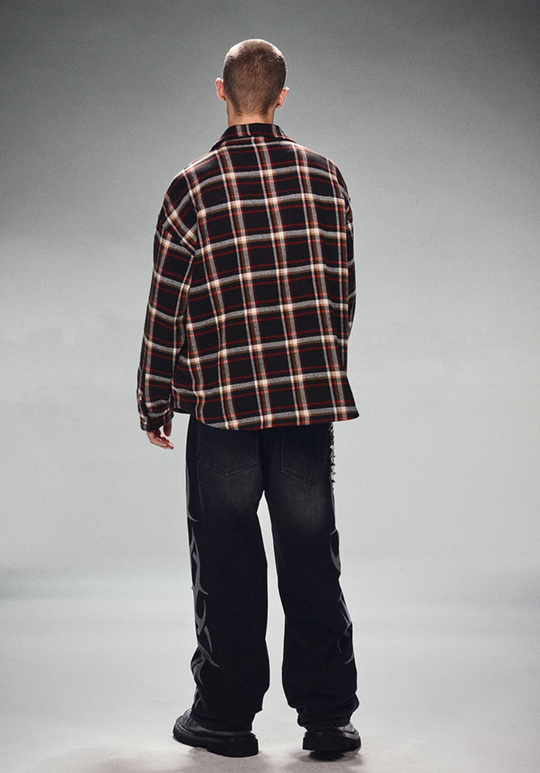 DICETINY Plaid Double Zip Shirt Jacket | Face 3 Face