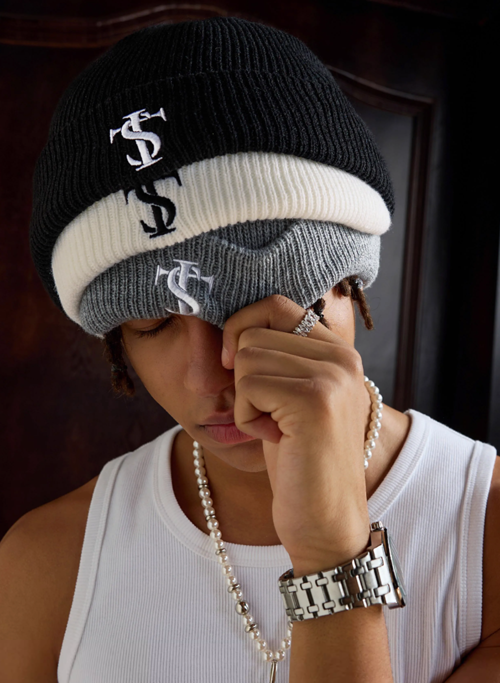 Small Town Kid Basic Logo Embroidery Beanie | Face 3 Face