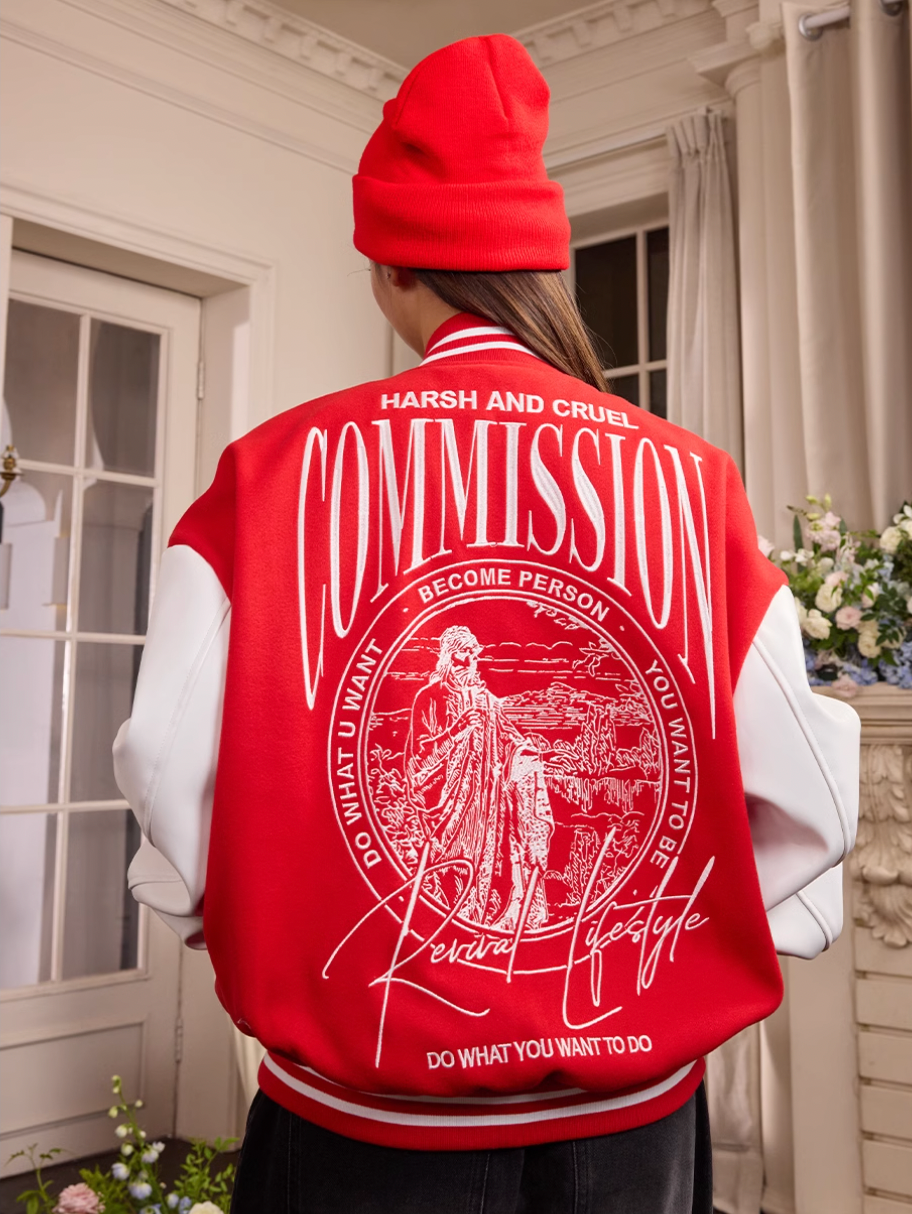 Harsh and Cruel Commission Embroidered Varsity Jacket | Face 3 Face