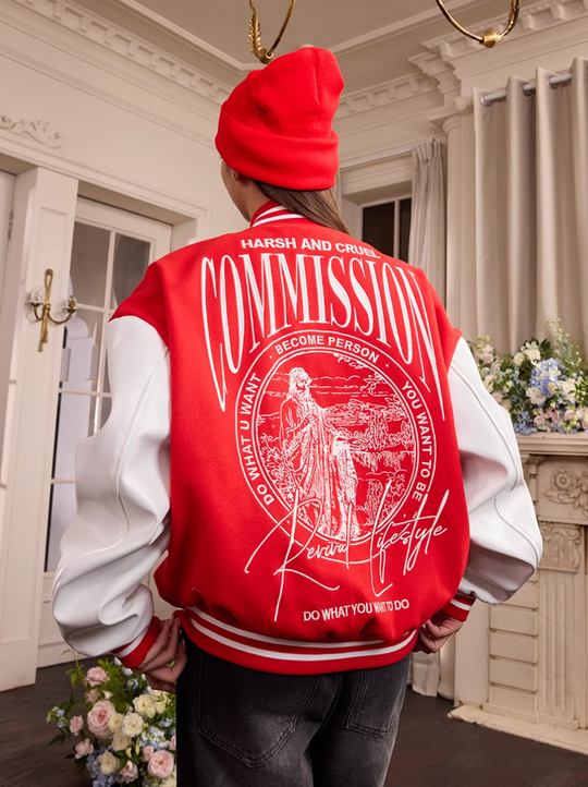 Harsh and Cruel Commission Embroidered Varsity Jacket | Face 3 Face