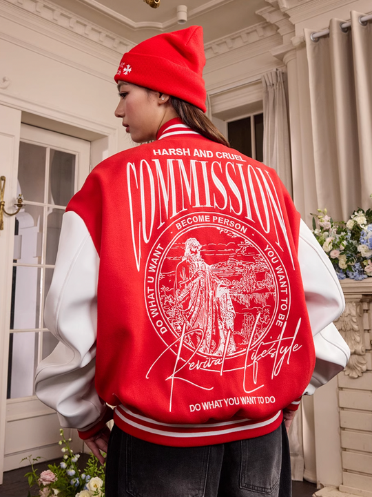 Harsh and Cruel Commission Embroidered Varsity Jacket | Face 3 Face