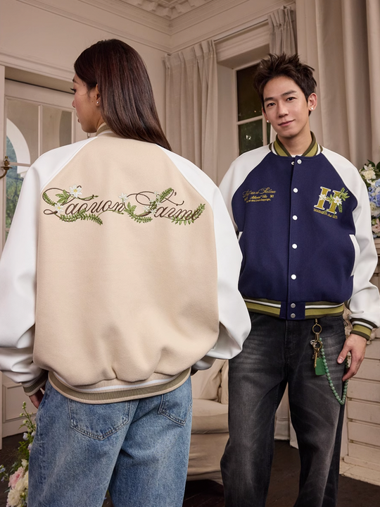 Harsh and Cruel Floral Full Embroidery Varsity Jacket | Face 3 Face