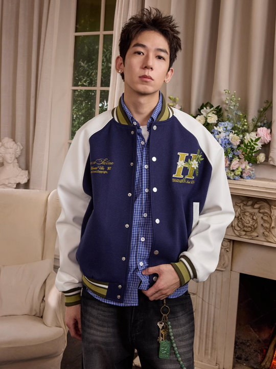 Harsh and Cruel Floral Full Embroidery Varsity Jacket | Face 3 Face