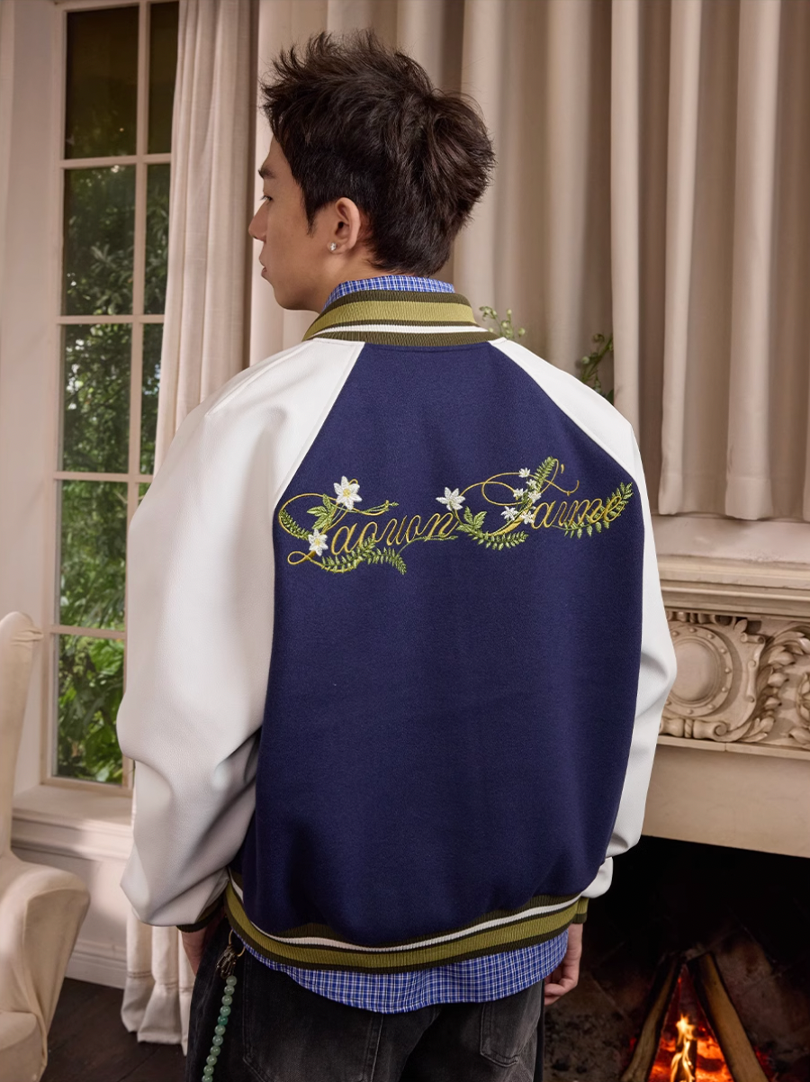 Harsh and Cruel Floral Full Embroidery Varsity Jacket | Face 3 Face
