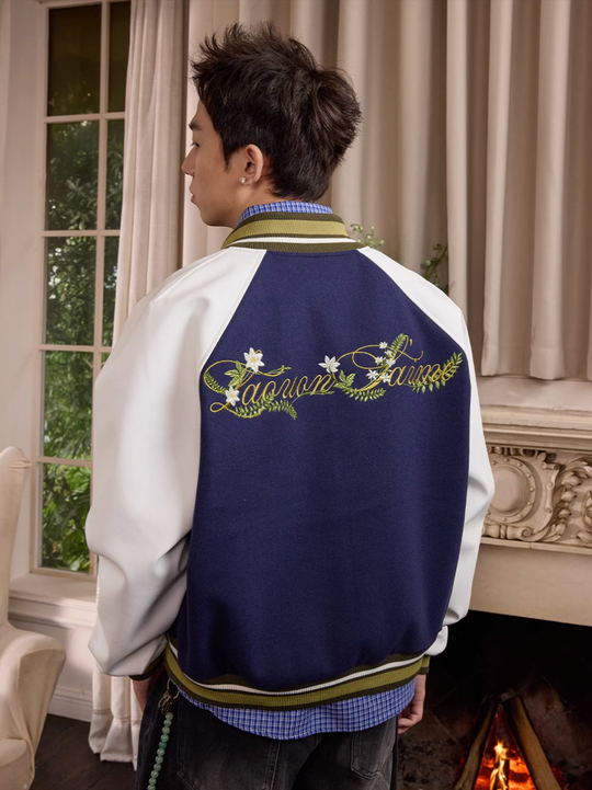 Harsh and Cruel Floral Full Embroidery Varsity Jacket | Face 3 Face