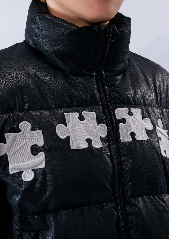 YADcrew 3D Embroidered Puzzle Spiderweb Down Jacket | Face 3 Face