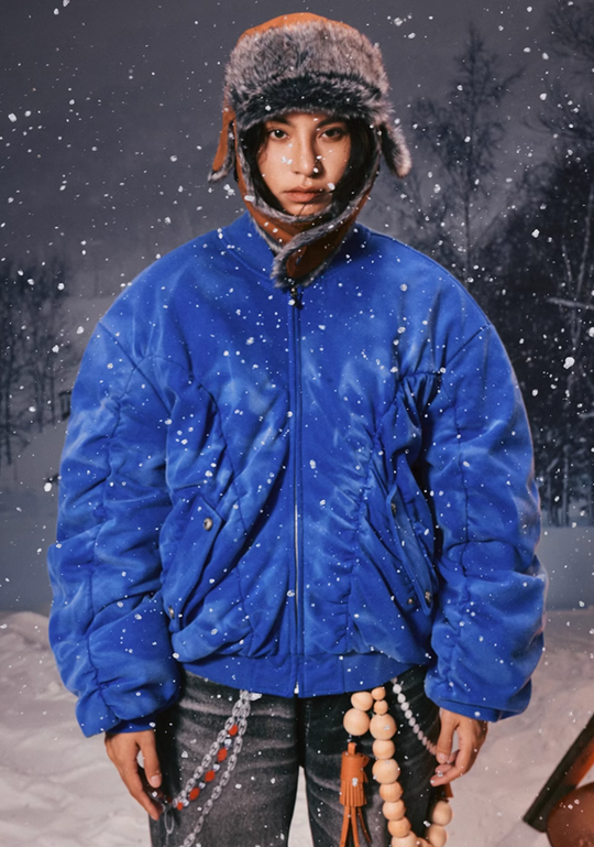 YADcrew Heavy Washed Distressed Sprayed Bomber Jacket | Face 3 Face