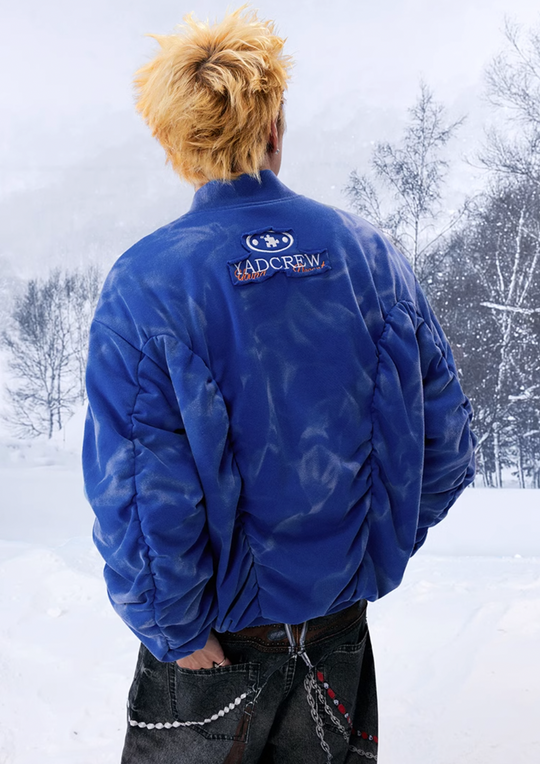 YADcrew Heavy Washed Distressed Sprayed Bomber Jacket | Face 3 Face