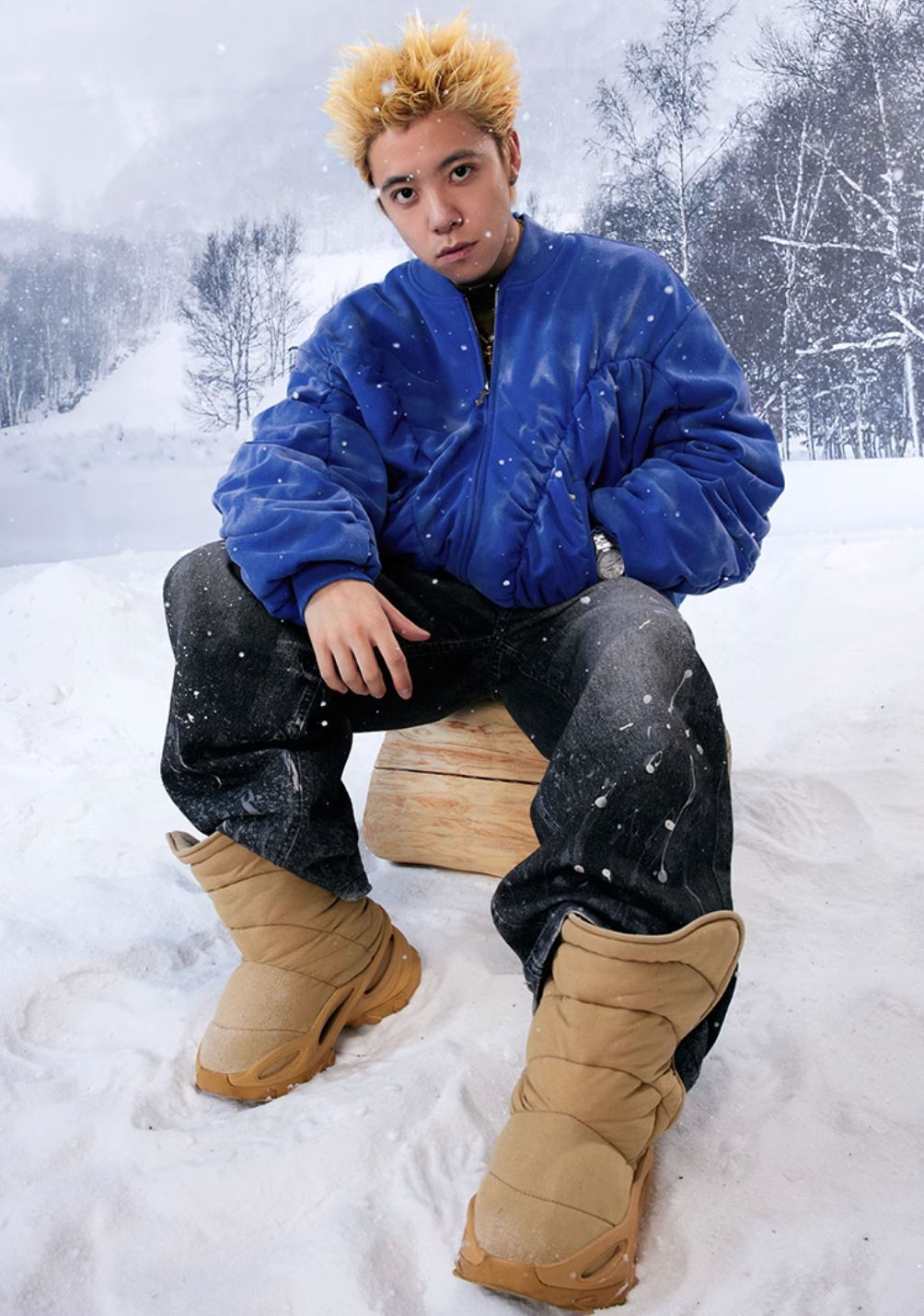 YADcrew Heavy Washed Distressed Sprayed Bomber Jacket | Face 3 Face