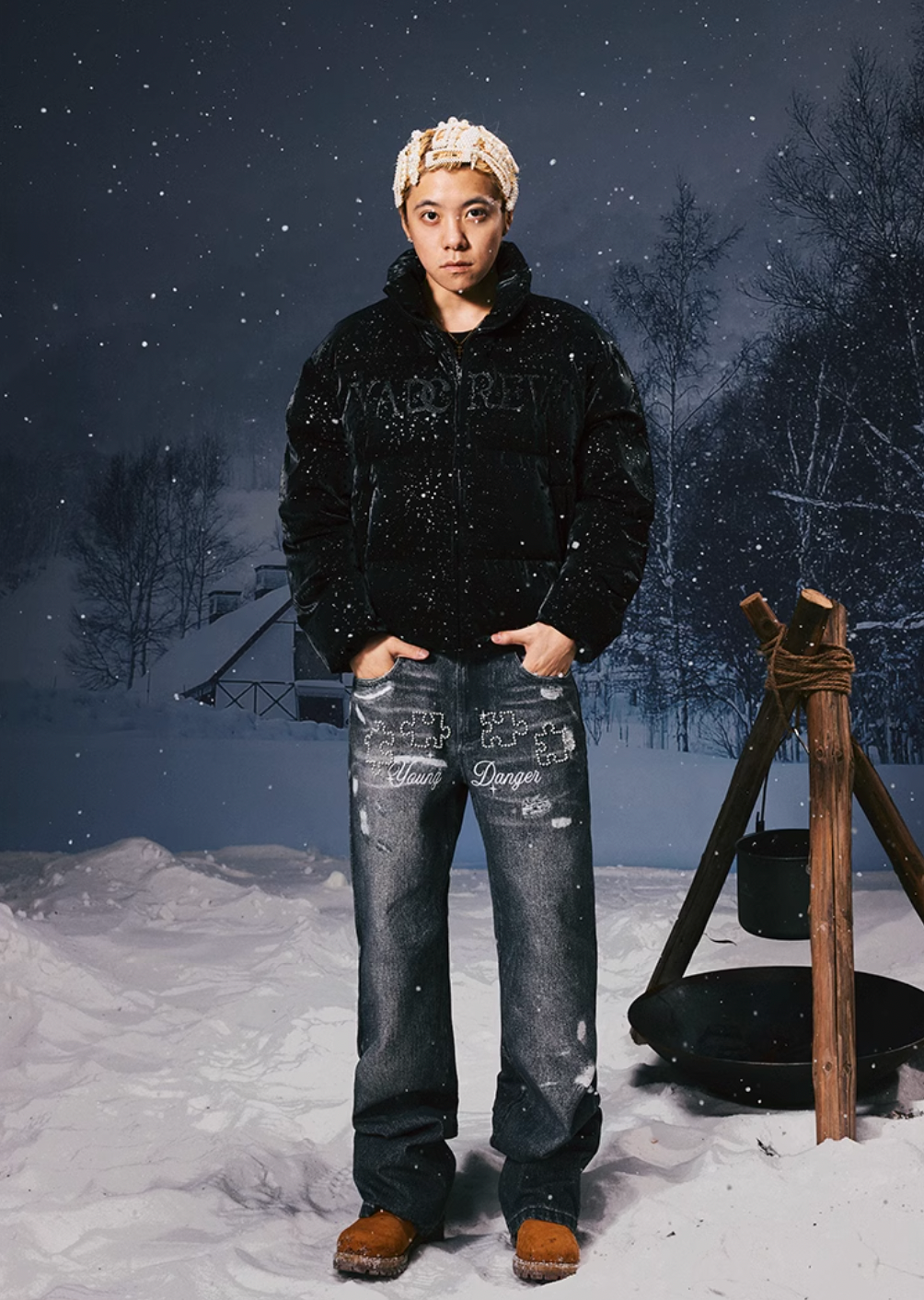 YADcrew 3D Water Bead Texture Puffer Jacket | Face 3 Face