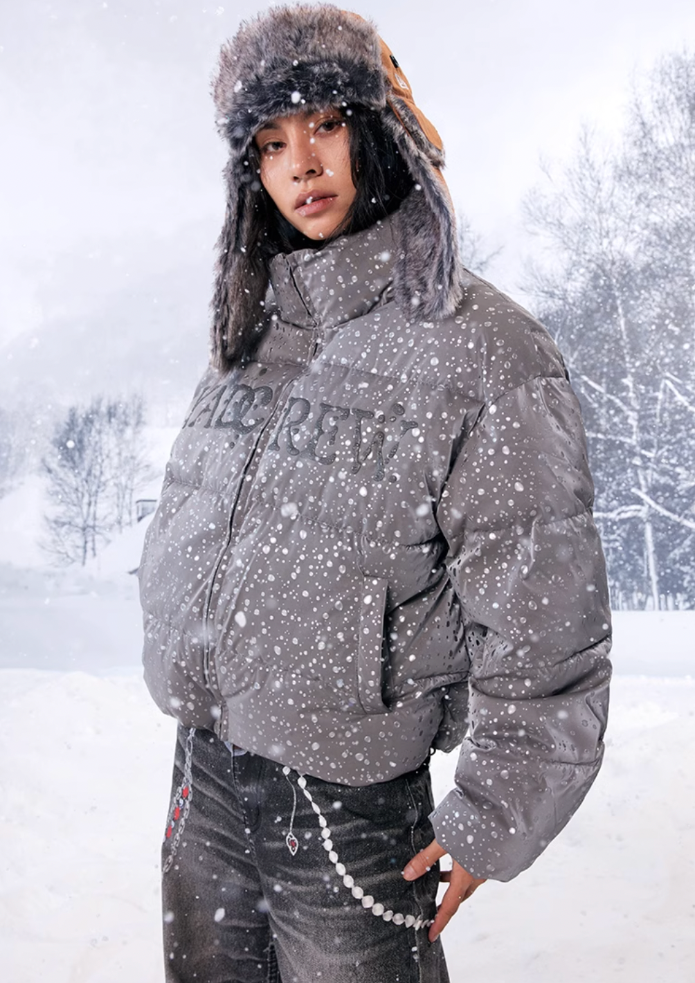 YADcrew 3D Water Bead Texture Puffer Jacket | Face 3 Face