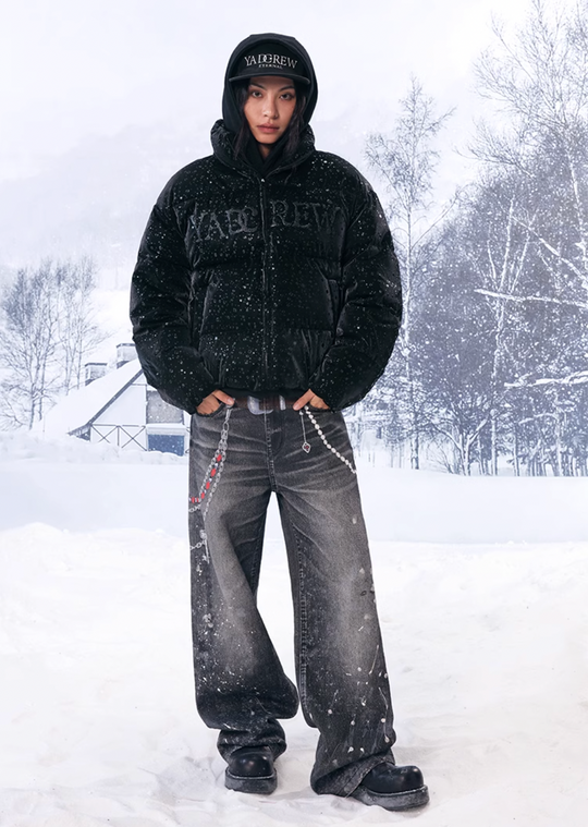 YADcrew 3D Water Bead Texture Puffer Jacket | Face 3 Face