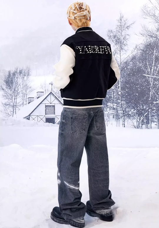 YADcrew Pearl Checkerboard Varsity Jacket | Face 3 Face