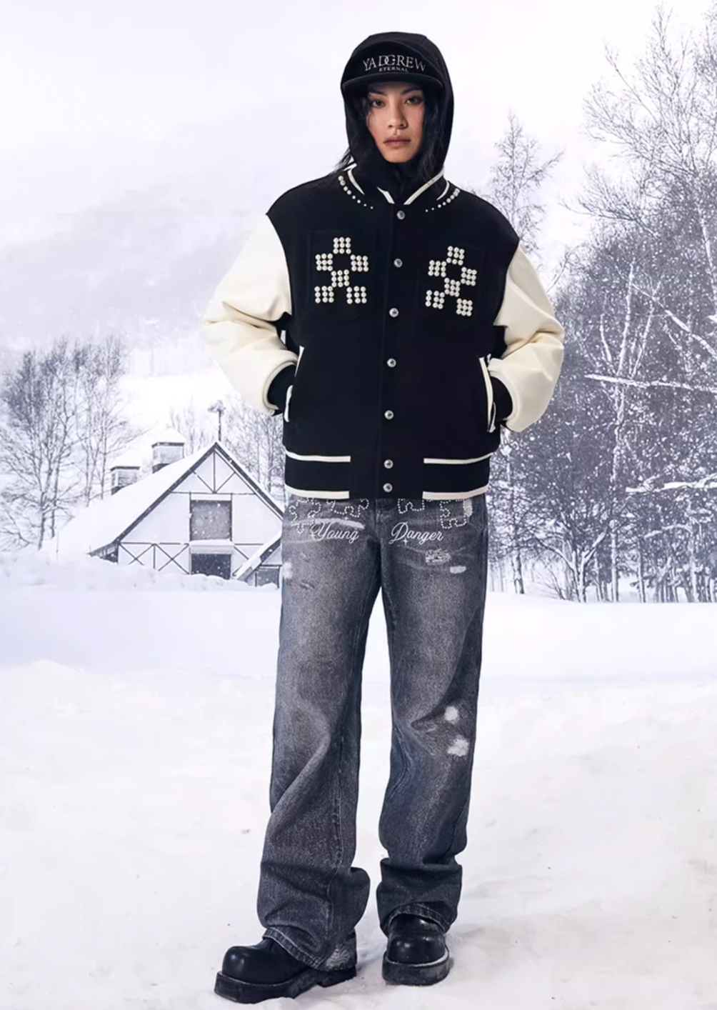 YADcrew Pearl Checkerboard Varsity Jacket | Face 3 Face