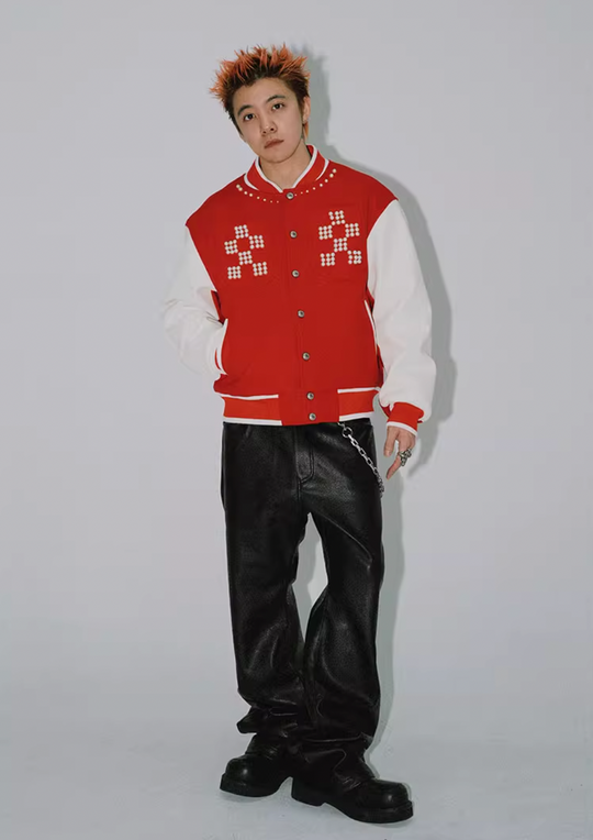 YADcrew Pearl Checkerboard Varsity Jacket | Face 3 Face