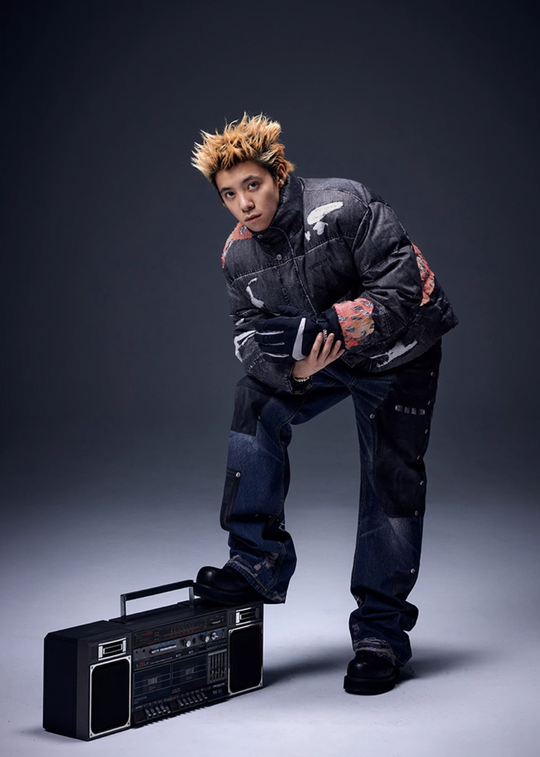 YADcrew Evening Lace Patch 3D Printed Denim Down Jacket | Face 3 Face