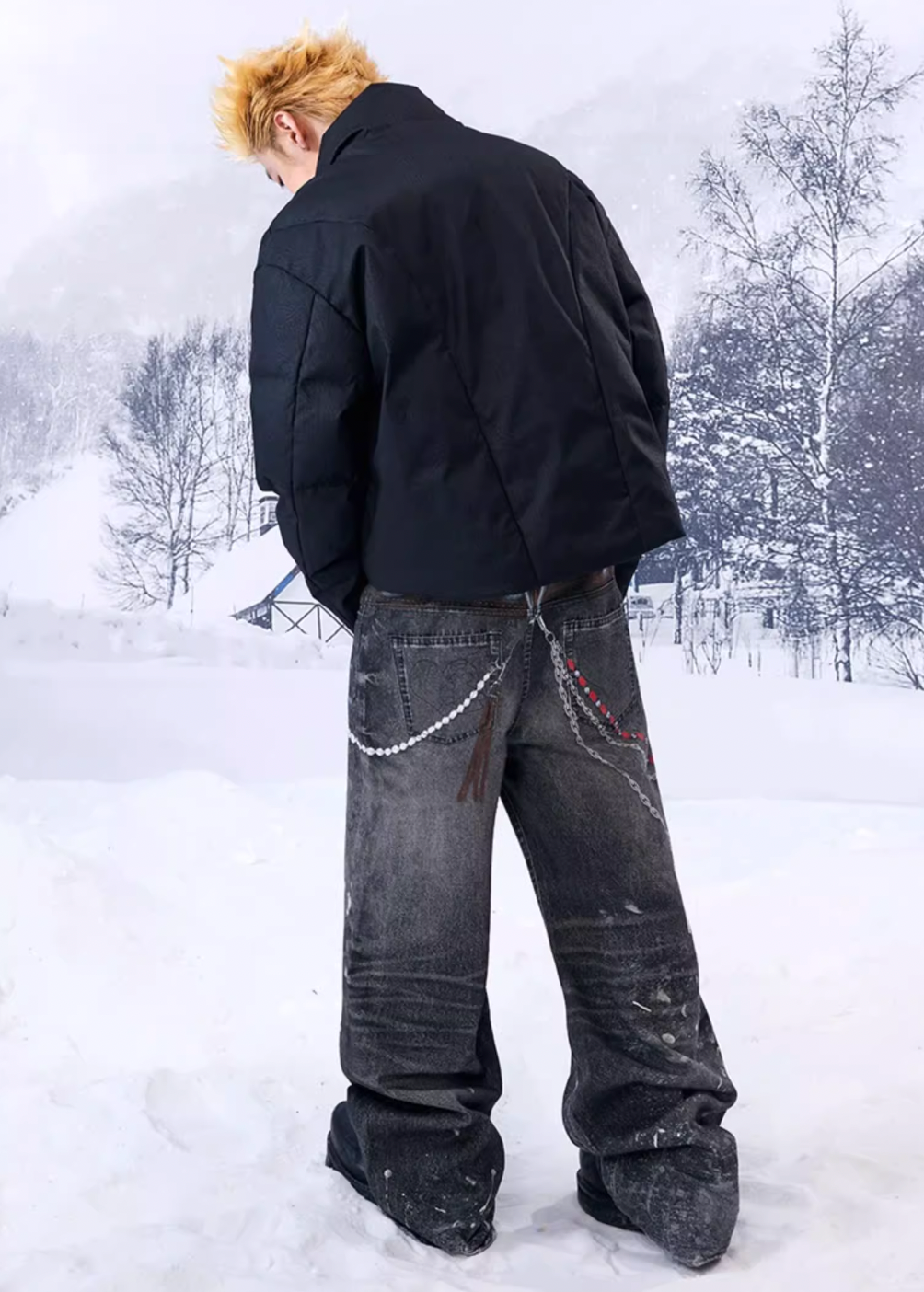 YADcrew Ice Crack Half High Neck Puffer Jacket | Face 3 Face