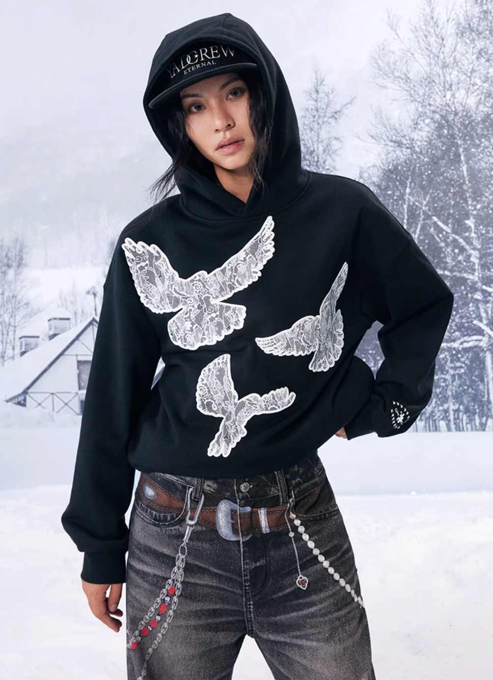 YADcrew Lace Peace Dove Hoodie | Face 3 Face