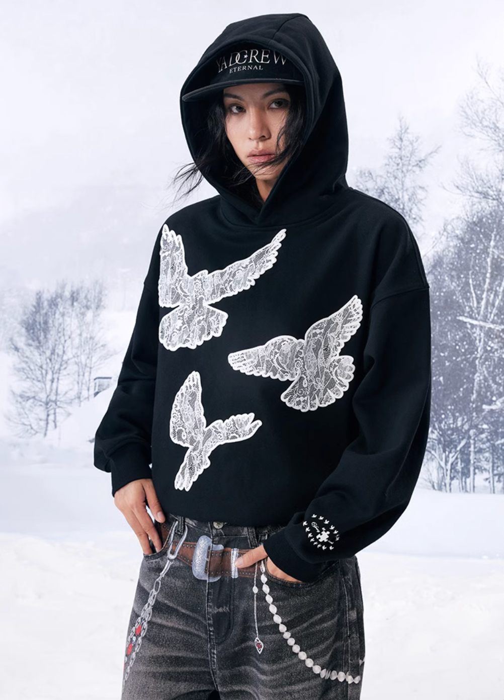 YADcrew Lace Peace Dove Hoodie | Face 3 Face