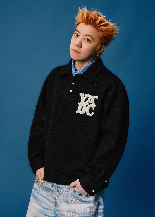 YADcrew Pearl Logo Double Collar Polo Knit Sweater | Face 3 Face