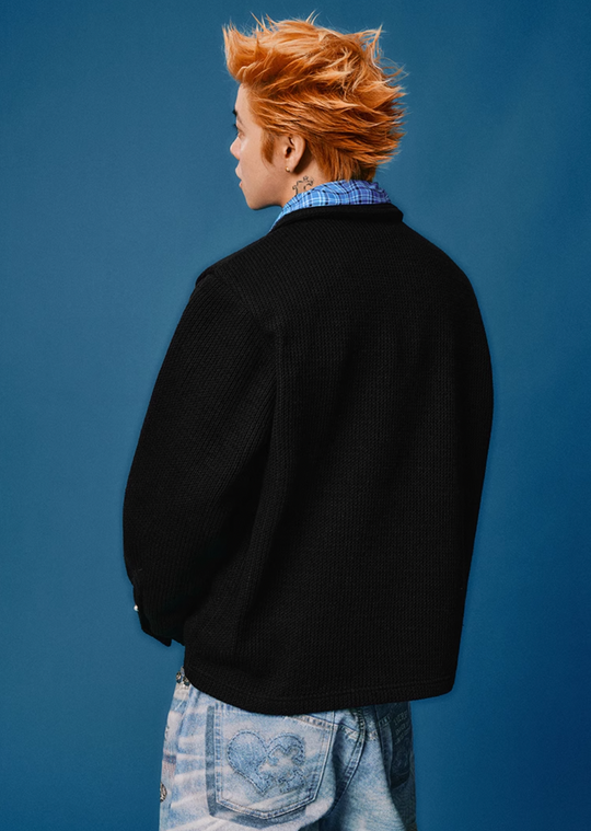 YADcrew Pearl Logo Double Collar Polo Knit Sweater | Face 3 Face