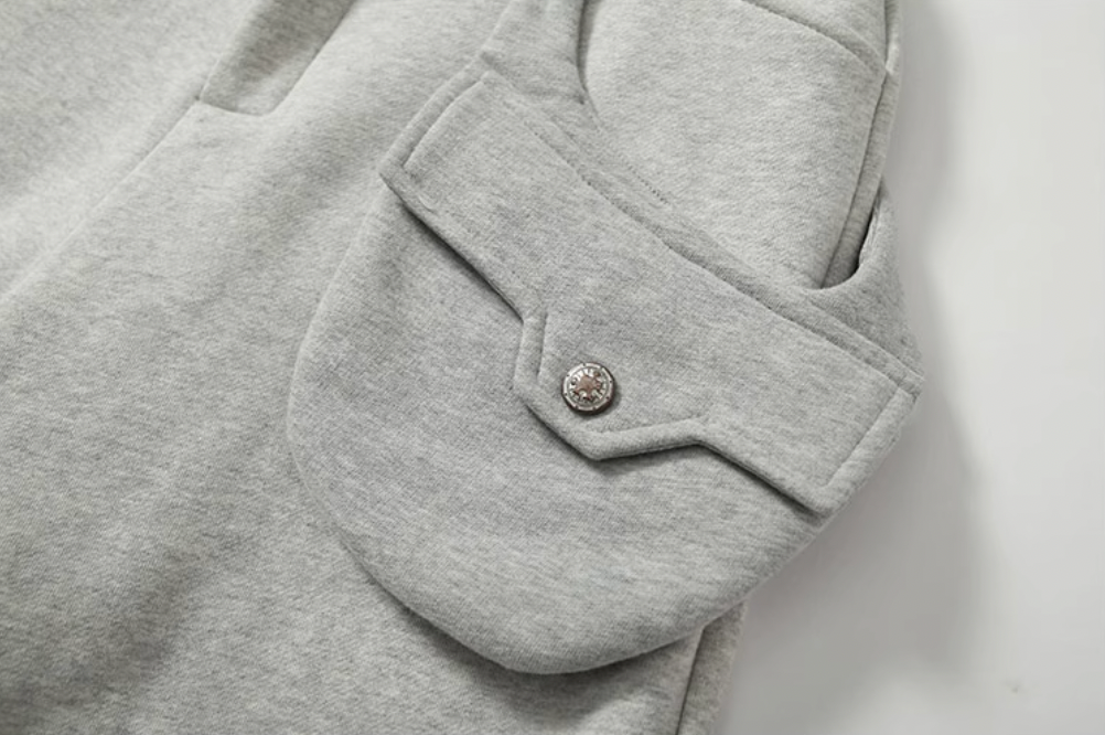 YADcrew Removable Belt Bag Folded Pleated Sweatpants | Face 3 Face