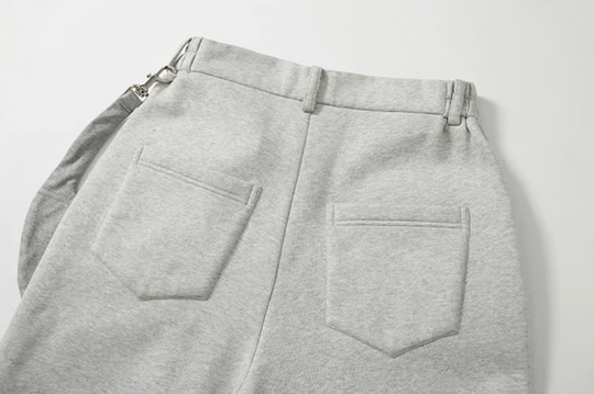 YADcrew Removable Belt Bag Folded Pleated Sweatpants | Face 3 Face