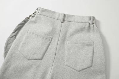 YADcrew Removable Belt Bag Folded Pleated Sweatpants | Face 3 Face