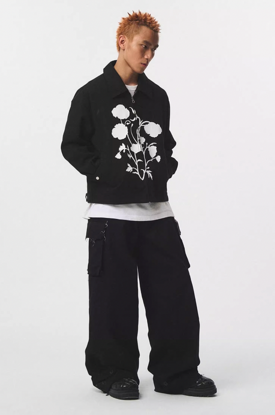 EMPTY REFERENCE Silk Print White Floral Swing Jacket | Face 3 Face