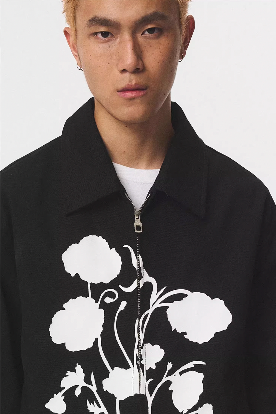 EMPTY REFERENCE Silk Print White Floral Swing Jacket | Face 3 Face