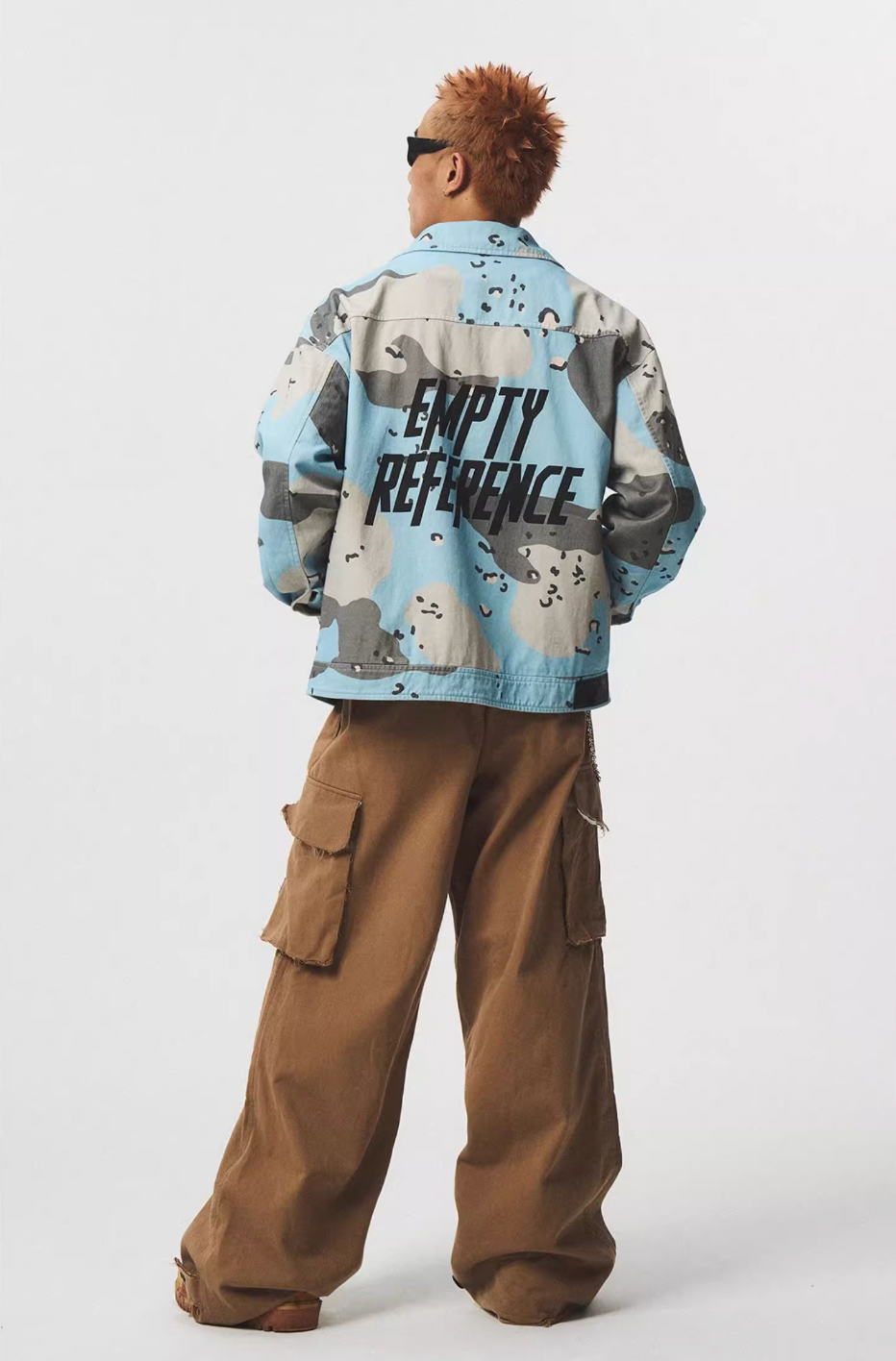 EMPTY REFERENCE Blue Camouflage Pockets Work Jacket | Face 3 Face