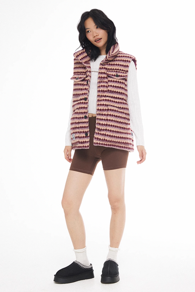 EMPTY REFERENCE Tweed Striped Puffer Vest | Face 3 Face