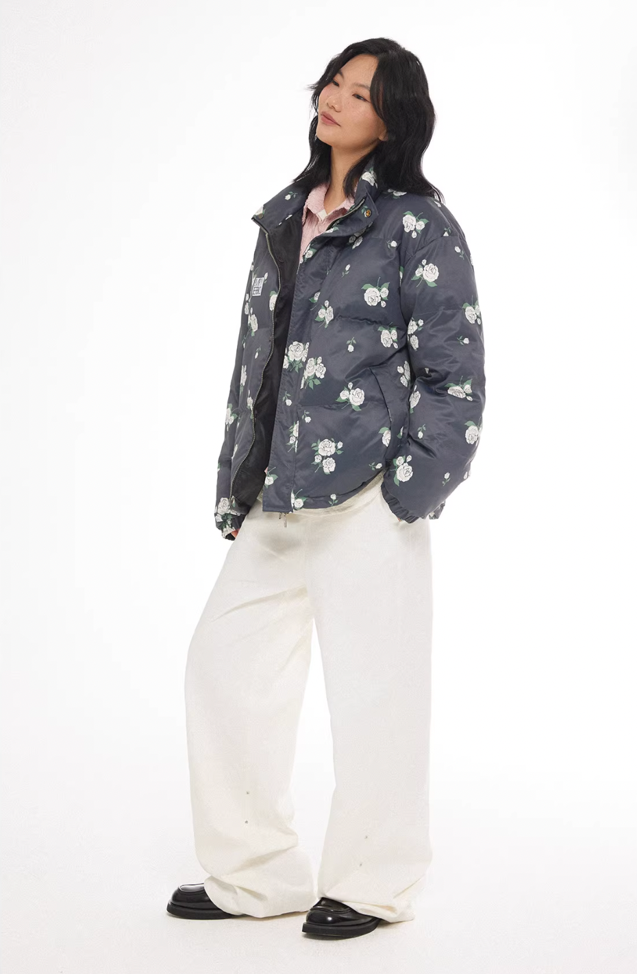 EMPTY REFERENCE Floral Printed Down Jacket | Face 3 Face