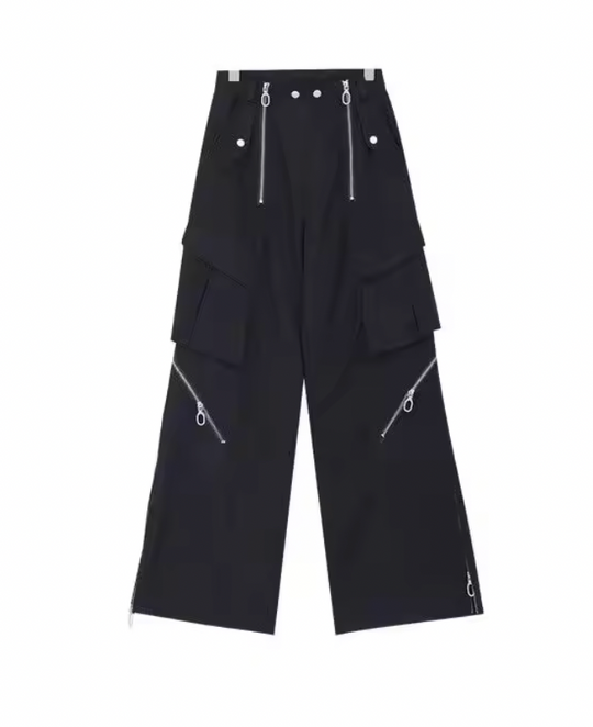 F3F Select Multi Zipper Patchwork Work Cargo Pants | Face 3 Face