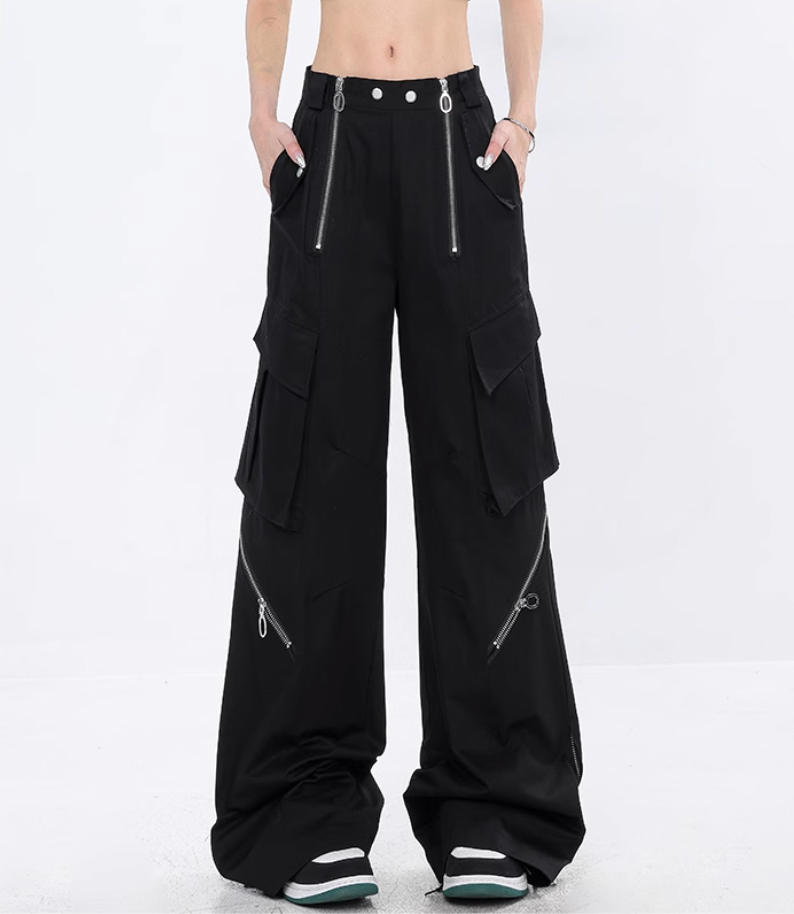 F3F Select Multi Zipper Patchwork Work Cargo Pants | Face 3 Face